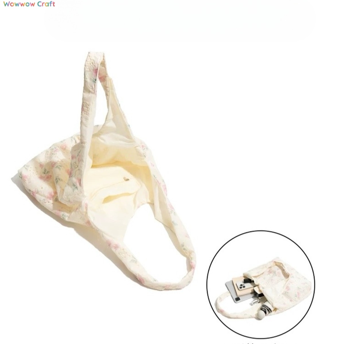 Shoulder Bags,Totes,Simple Floral Pink Gentle Style Shoulder Bag - Simple Tote Bag